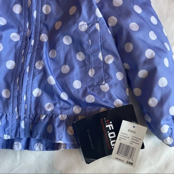 Fog baby girls  polka‎ dot spring jacket blue & white 24 months NWT - Picture 4 of 4